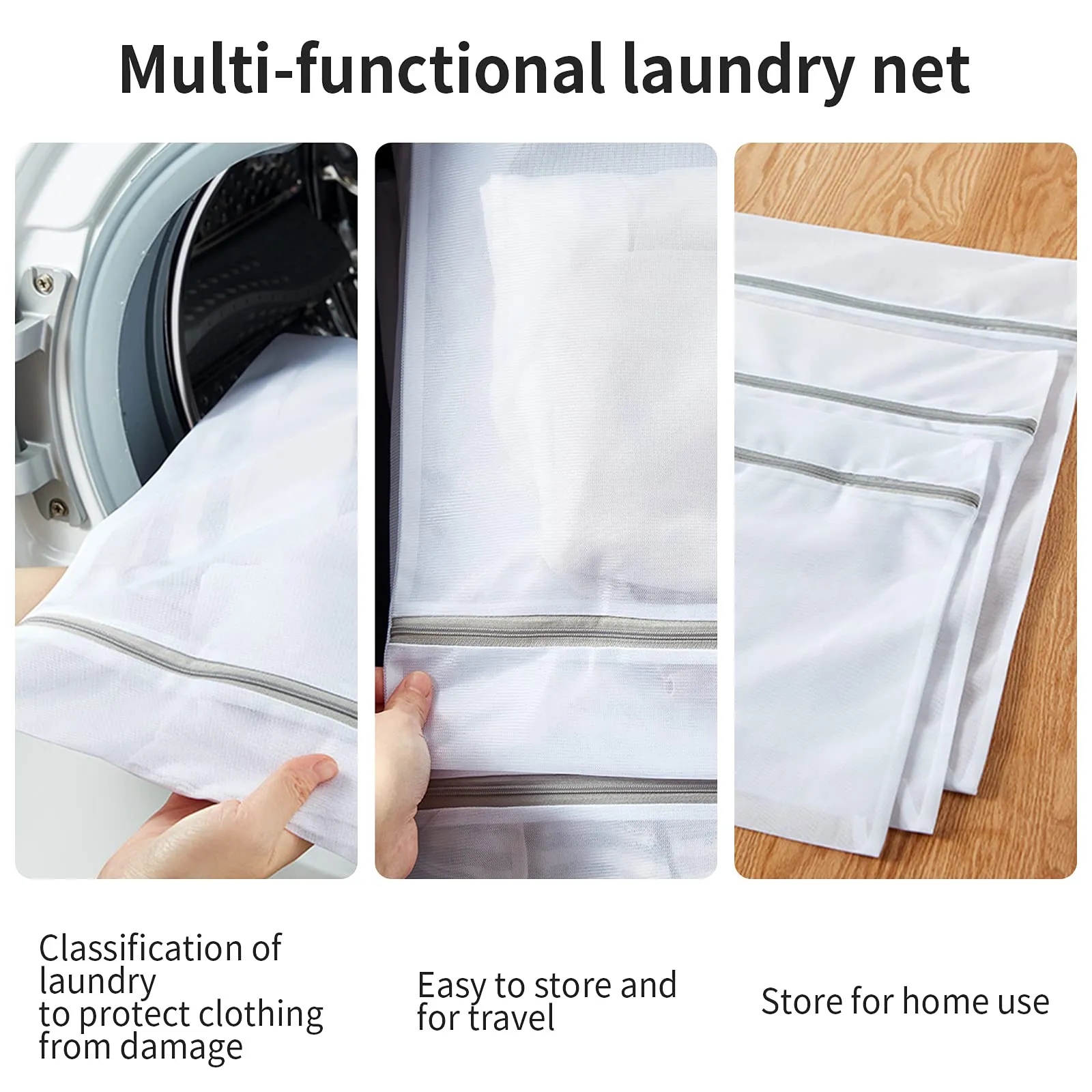 10 Pack Mesh Laundry Bags for Delicates with Non Rust Zipper- MDSXO White Laundry Bags Mesh Wash Bags, Easy Fit Bra, Sock,Lingerie,Sneaker,Baby Laundry for Washing Machine Travel Storage[1XL/3L/3M/3S]