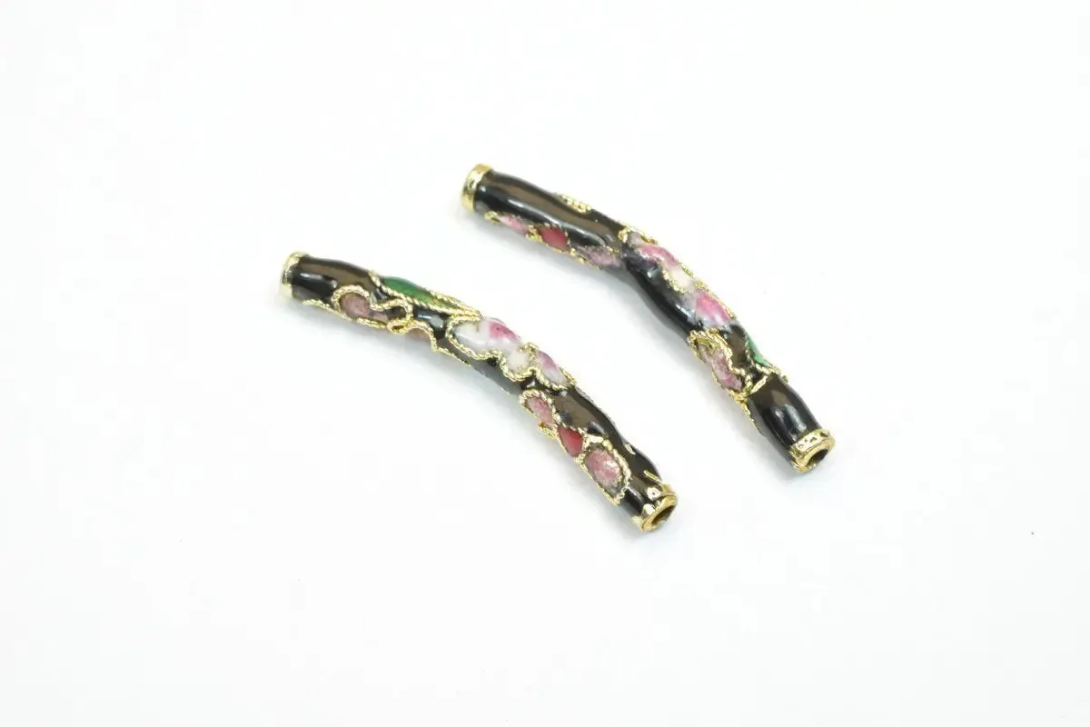 3 PCs Cloisonne Spacer Pendant Beads Enamel Design Charm For Jewelry Making