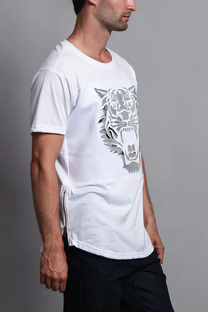 3D Metallic Embossed Tiger T-Shirt