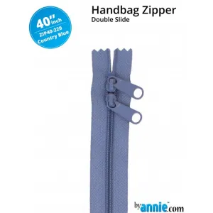 40" wide Handbag Zipper - Country Blue