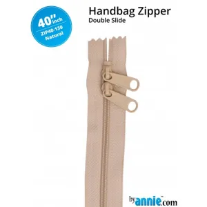 40" wide Handbag Zipper - Natural