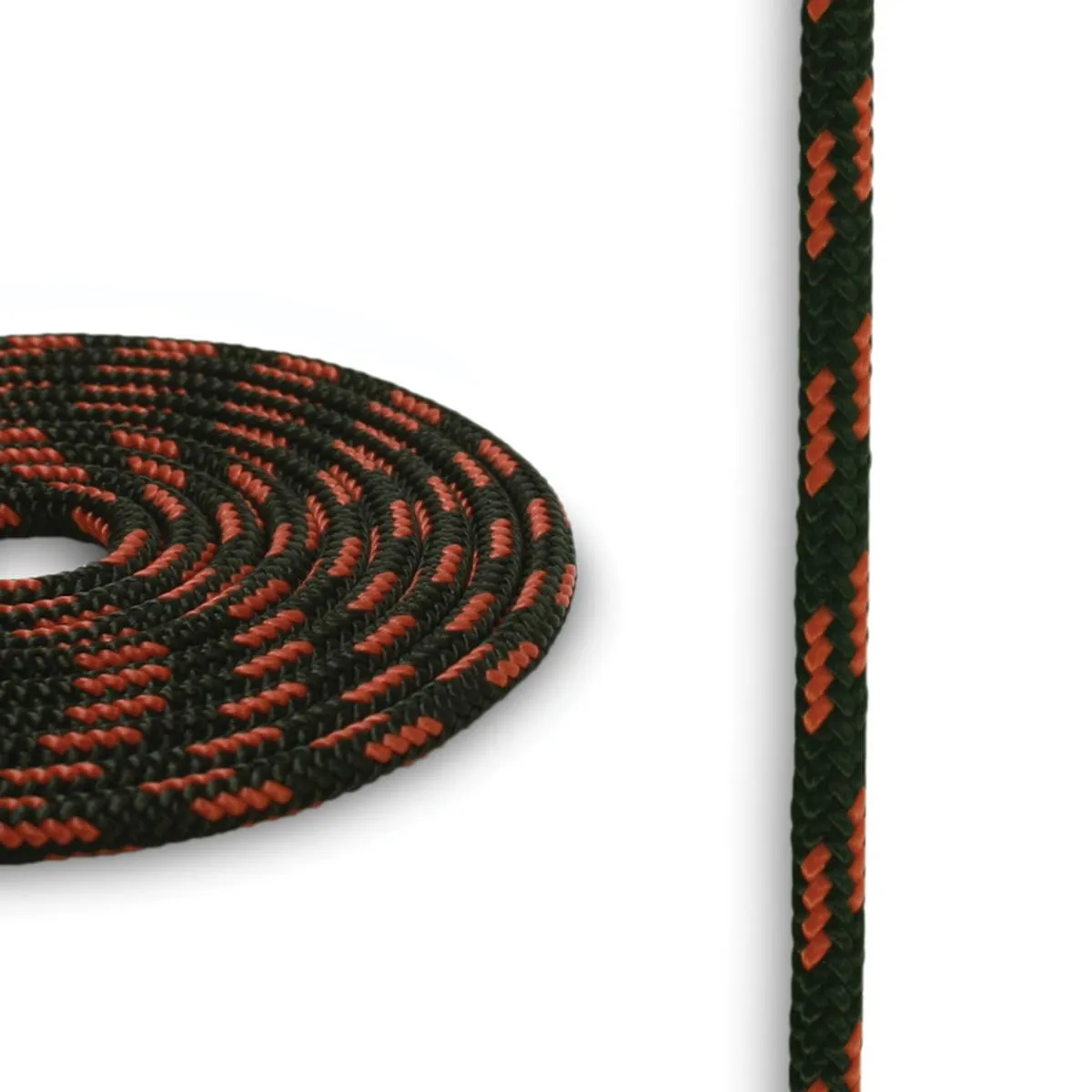 4mm Cord - Black w/ Orange