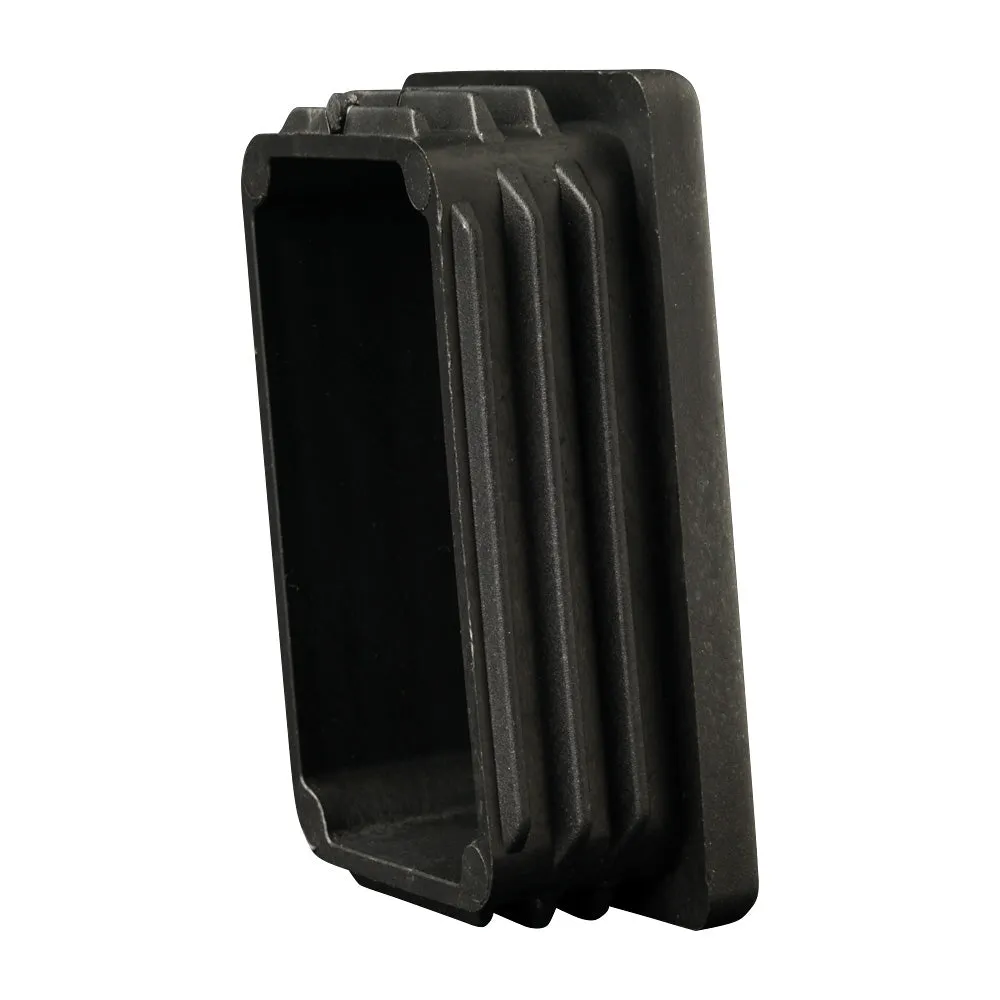 60 x 40mm Black Plastic Rectangular End Cap