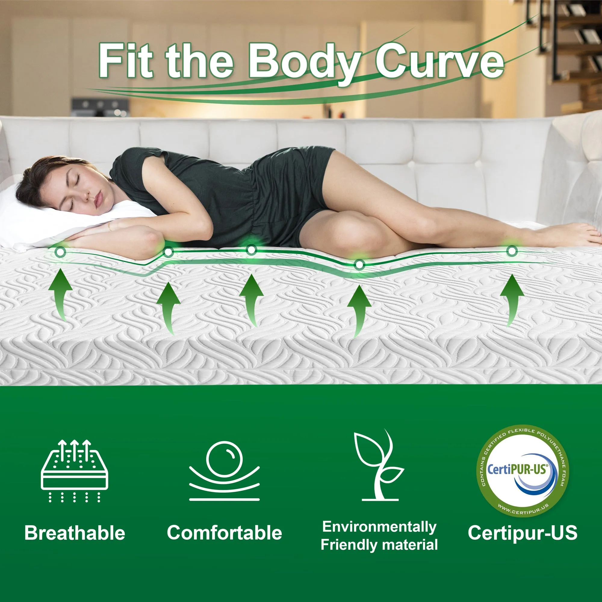 8 Inch Memory Foam Mattress,Queen Foam Mattress with CertiPUR-US Certified