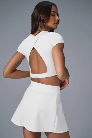 Alosoft Cropped Backspin Short Sleeve - White