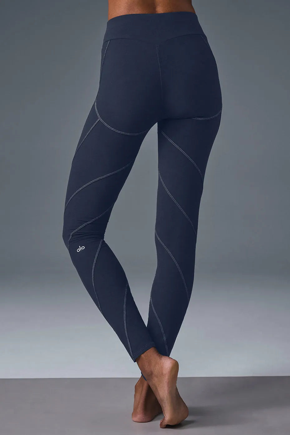 Alosoft High-Waist Sunray Legging - Navy/Ivory