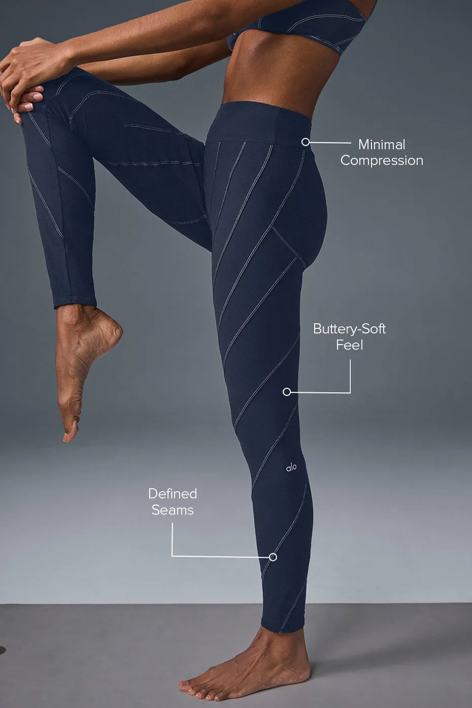 Alosoft High-Waist Sunray Legging - Navy/Ivory