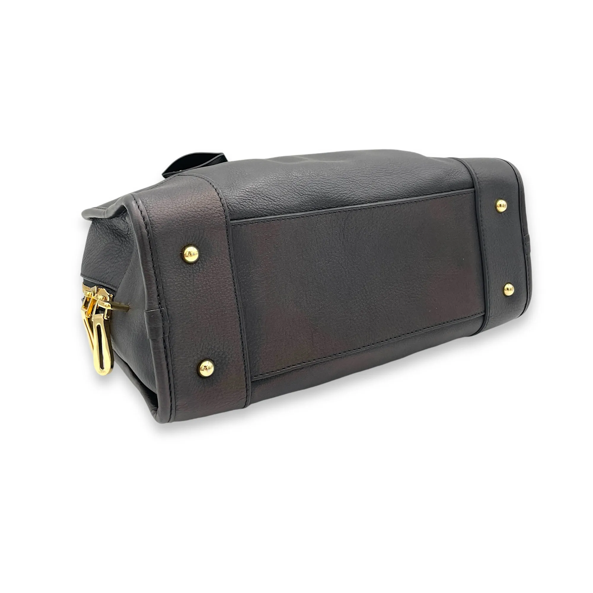 Amazona Top Handle Bag 28 Black in Calfskin, Gold hardware