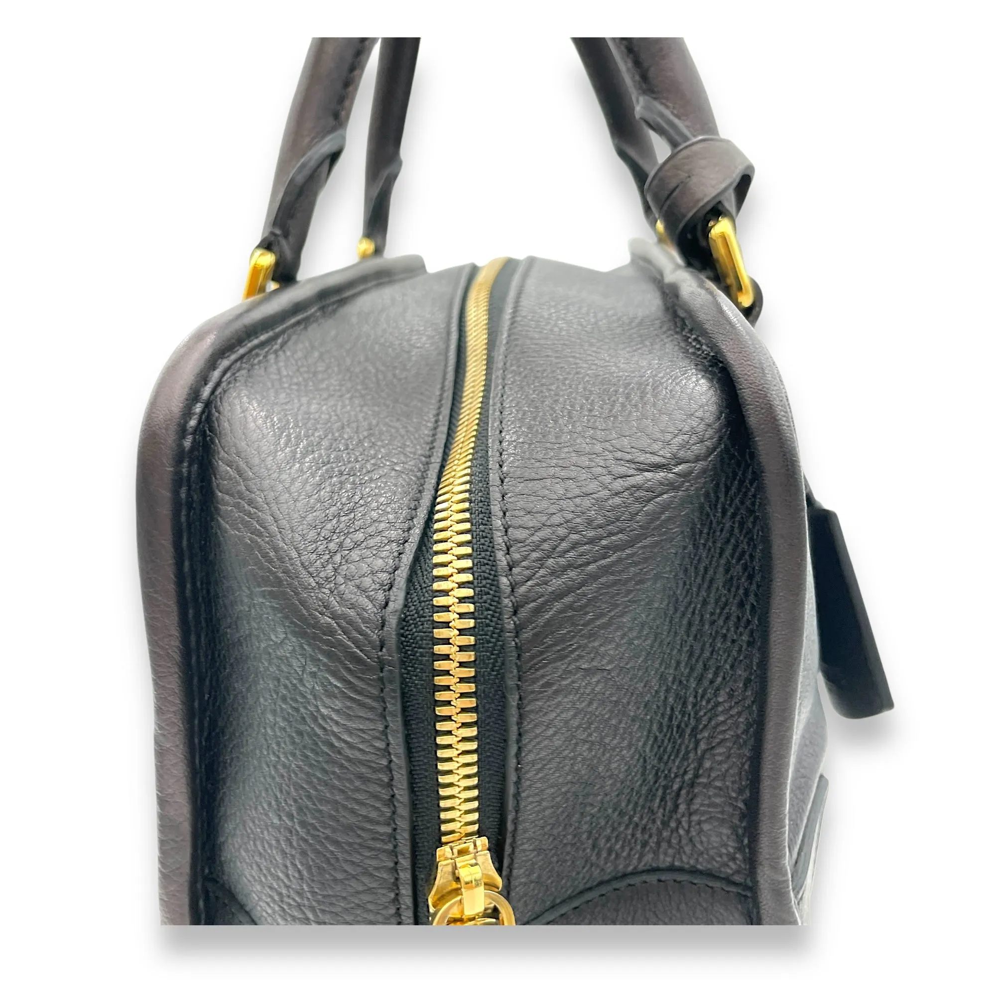 Amazona Top Handle Bag 28 Black in Calfskin, Gold hardware