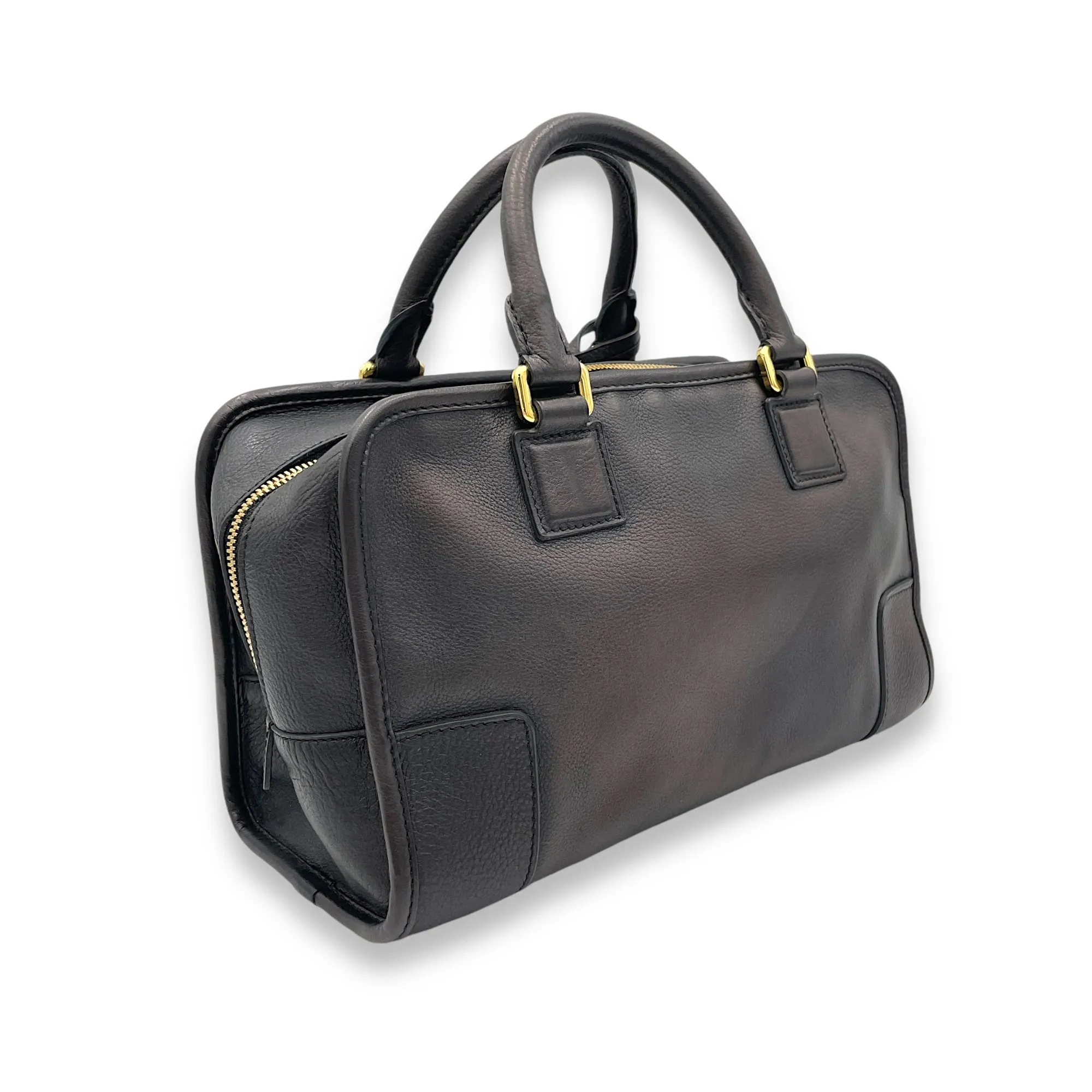 Amazona Top Handle Bag 28 Black in Calfskin, Gold hardware