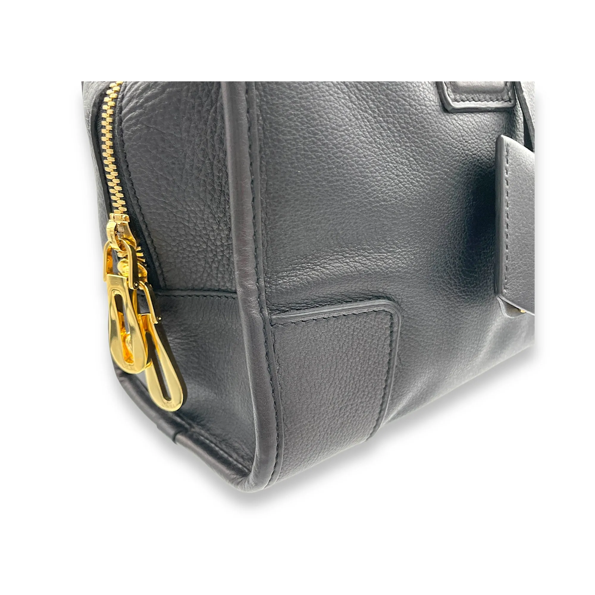 Amazona Top Handle Bag 28 Black in Calfskin, Gold hardware