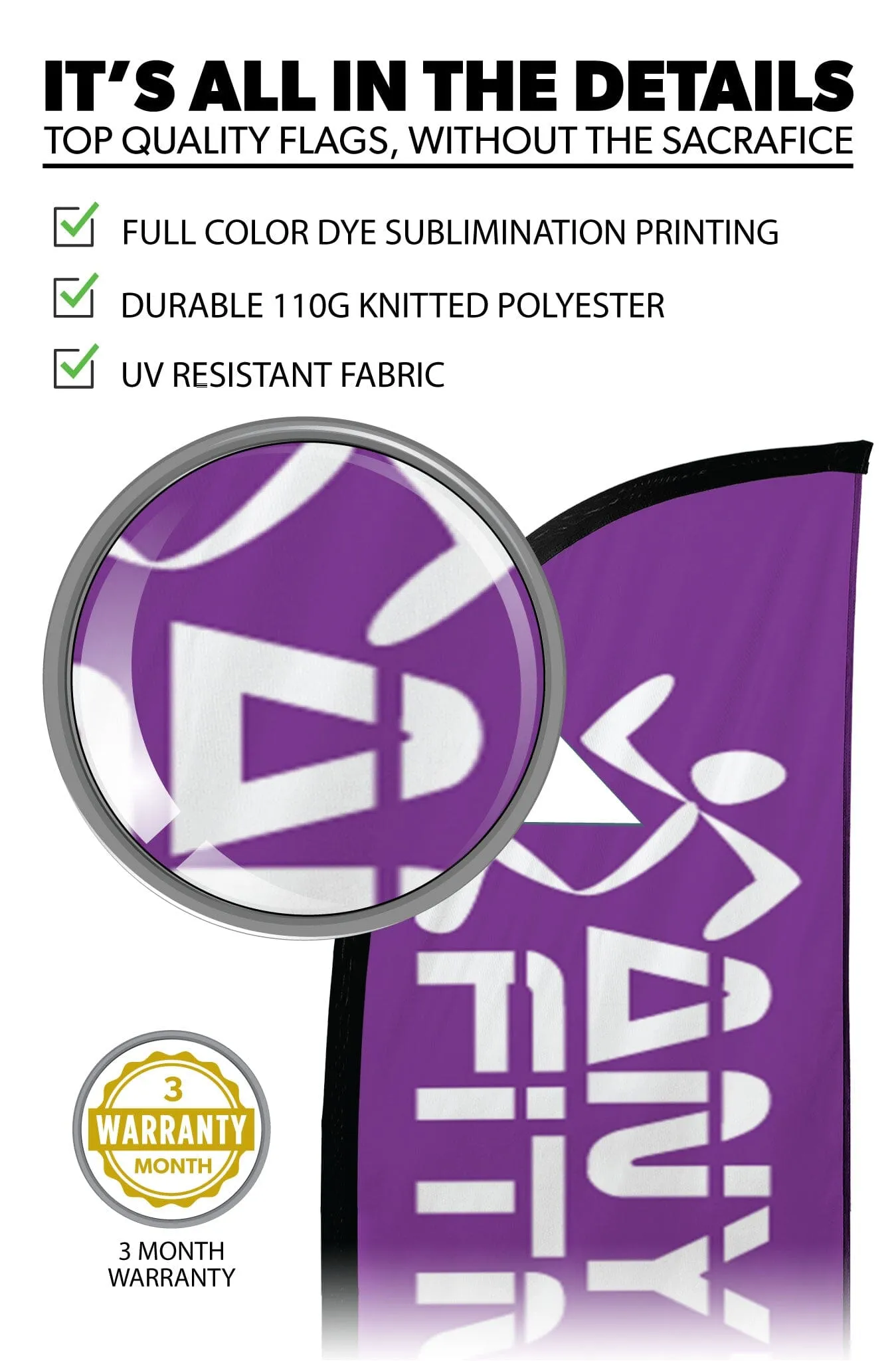 Anytime Fitness Feather Flag Purple