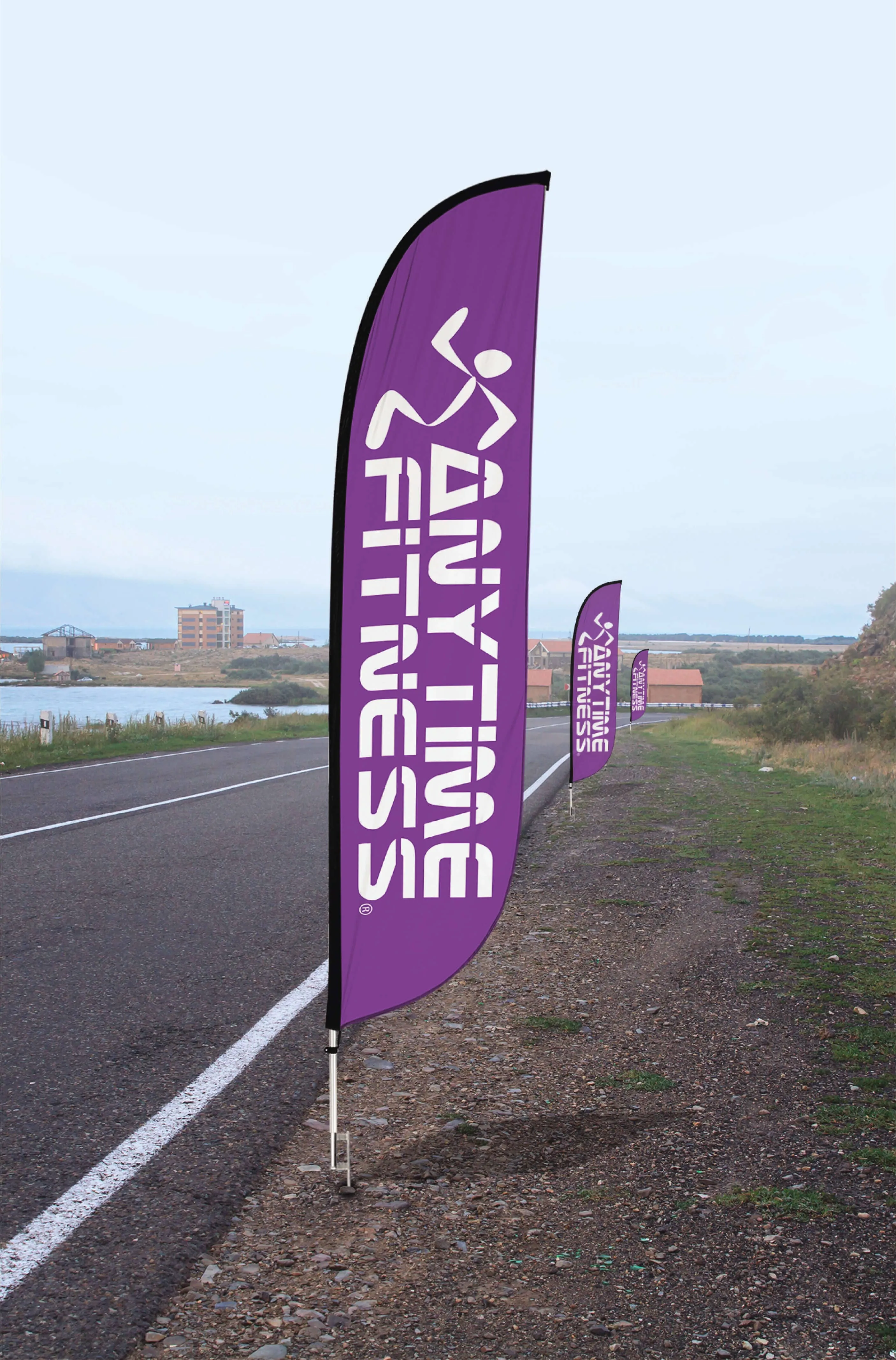 Anytime Fitness Feather Flag Purple