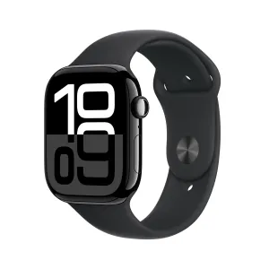 Apple Watch Series 10 GPS   Cellular 46mm Jet Black Aluminium Case with Black Sport Band - M/L