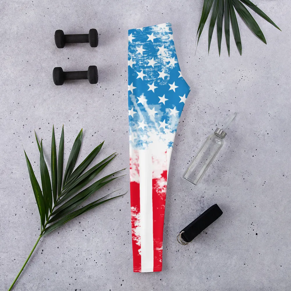 Artsy American Flag Leggings