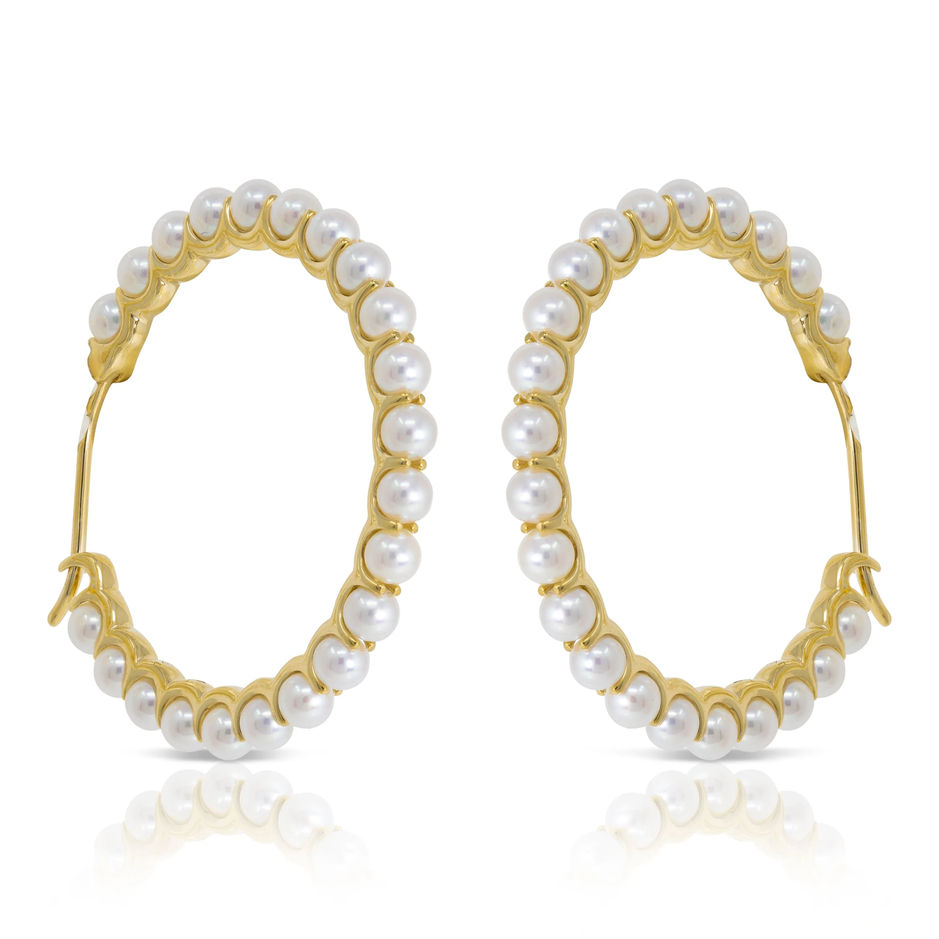 Baby Akoya Pearl Hoop Earrings