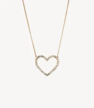 Baguette Diamond Heart Necklace