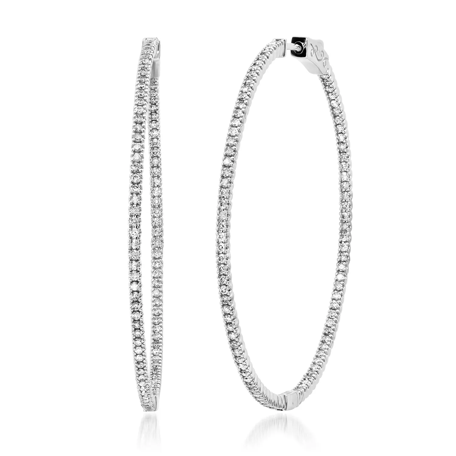 BIG Oval Endless Diamond Hoop Earrings