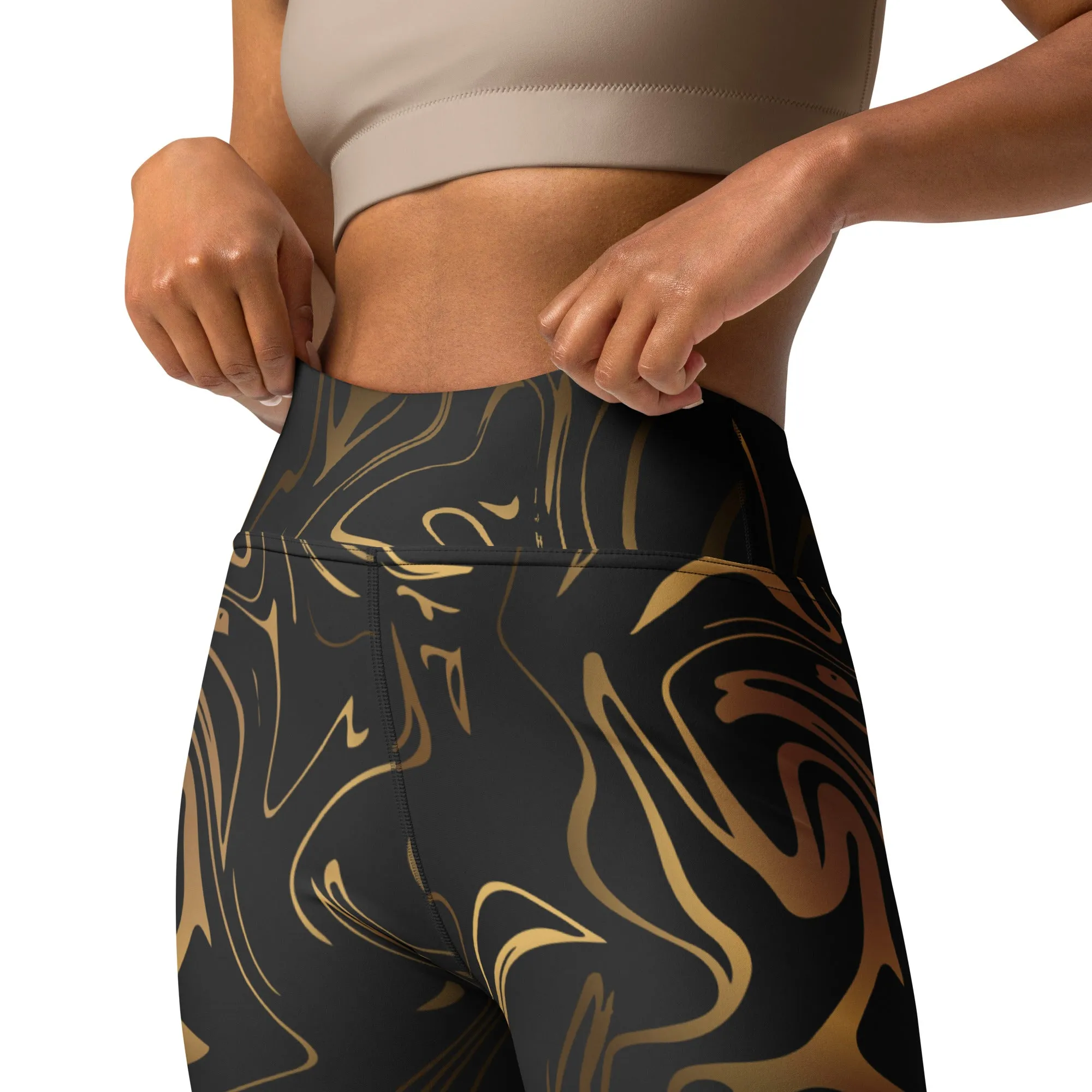 Black & Gold Yoga Leggings