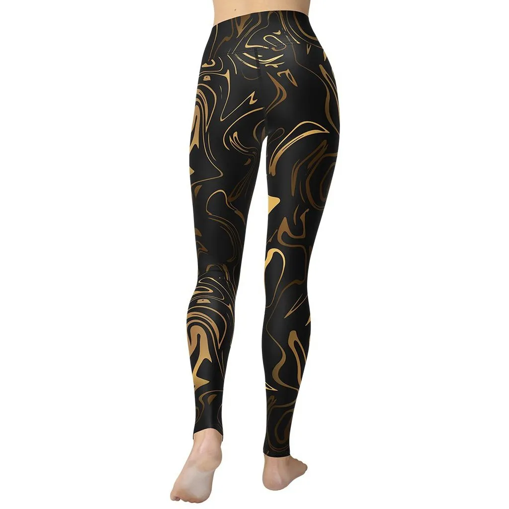 Black & Gold Yoga Leggings