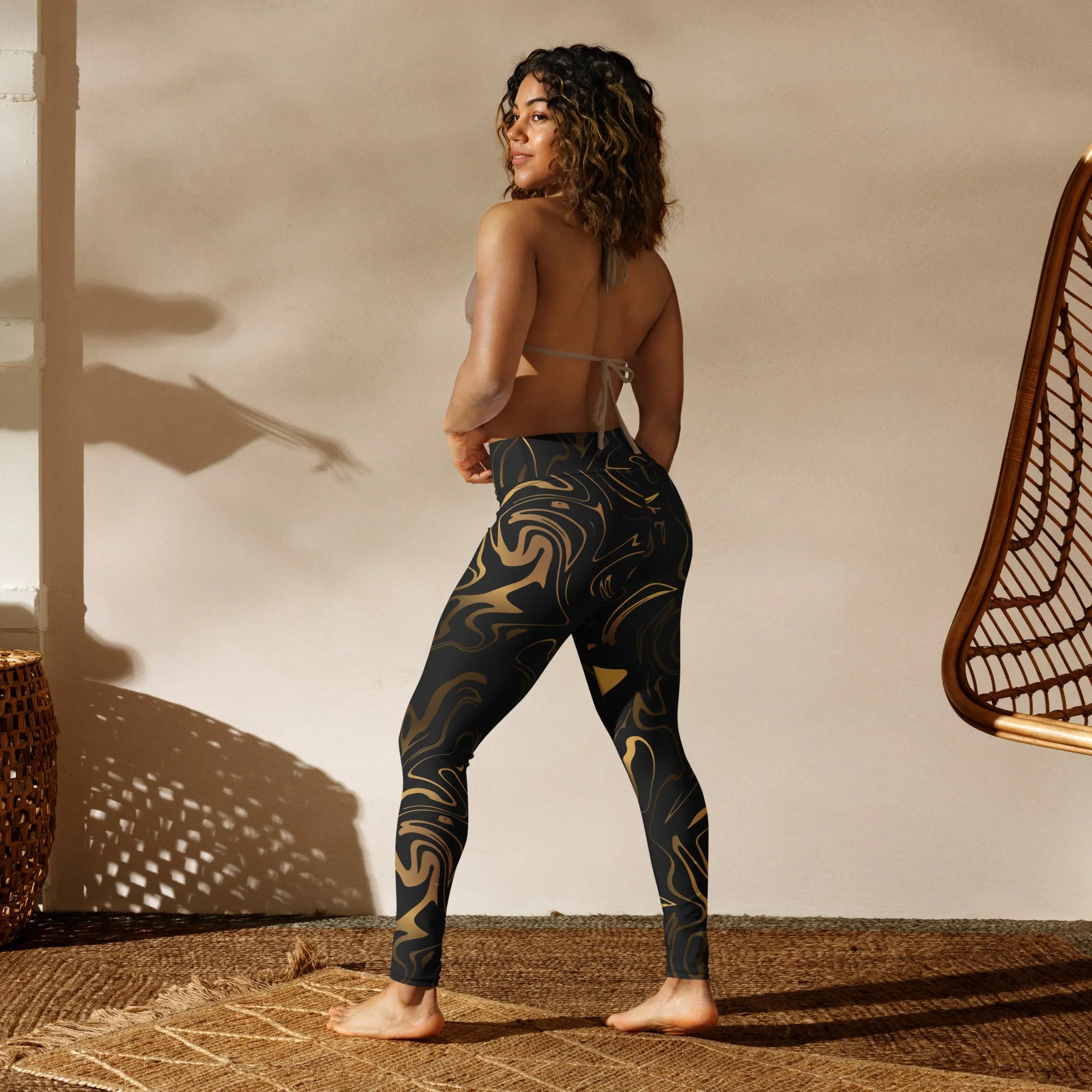 Black & Gold Yoga Leggings