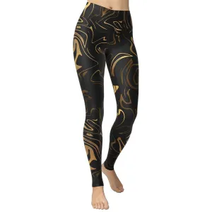 Black & Gold Yoga Leggings