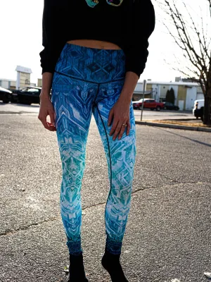 Blue Matrix Yoga Pants