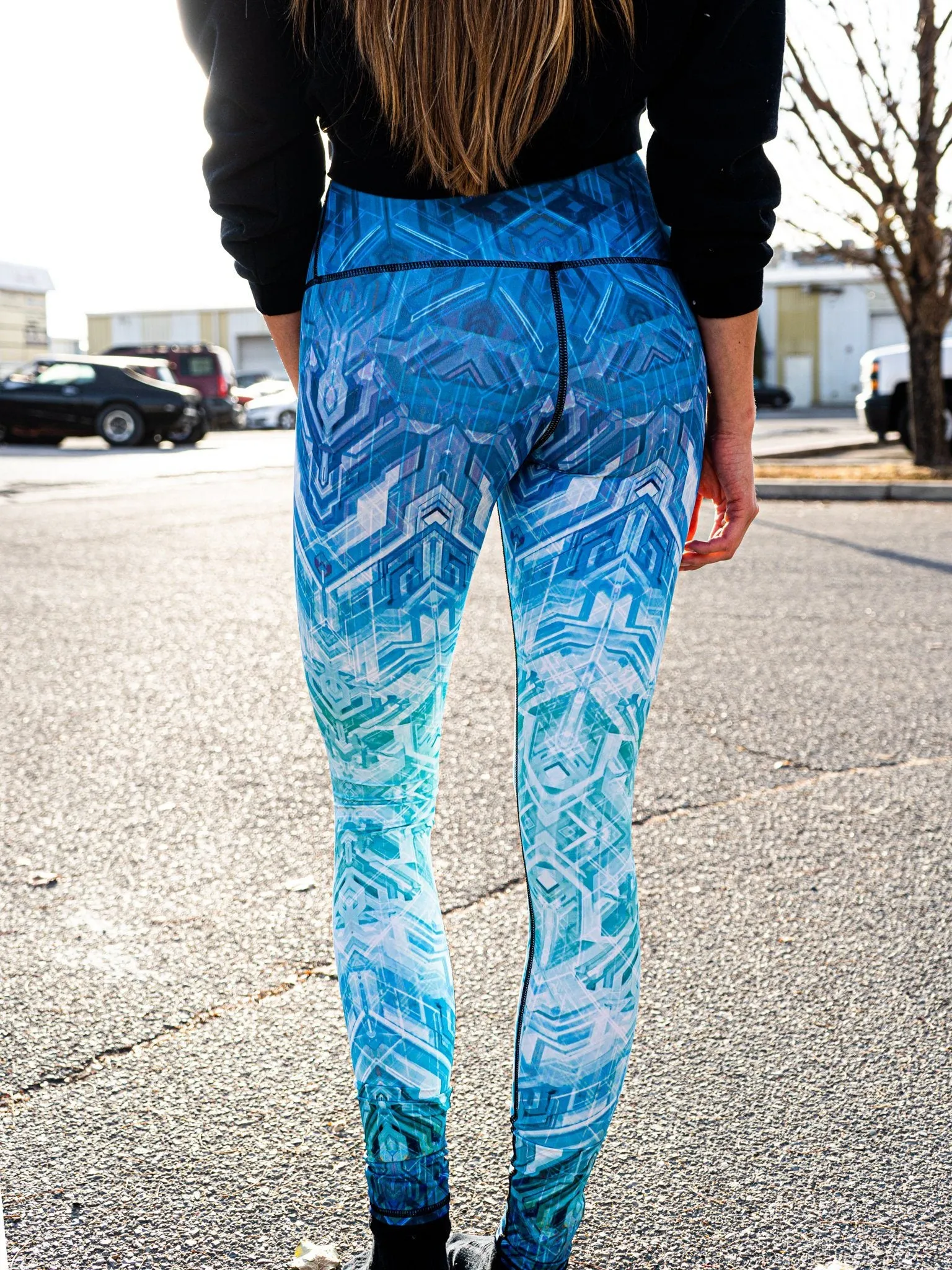 Blue Matrix Yoga Pants