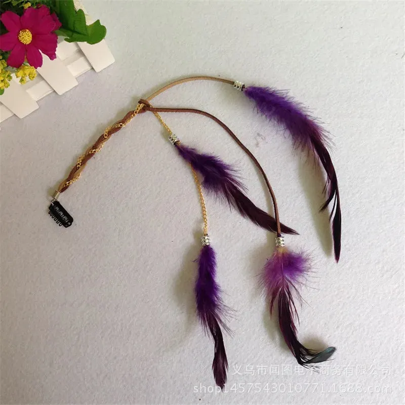 Boho Elegance Unleashed: Embrace Festival Vibes with our Bohemian Feather Hairband