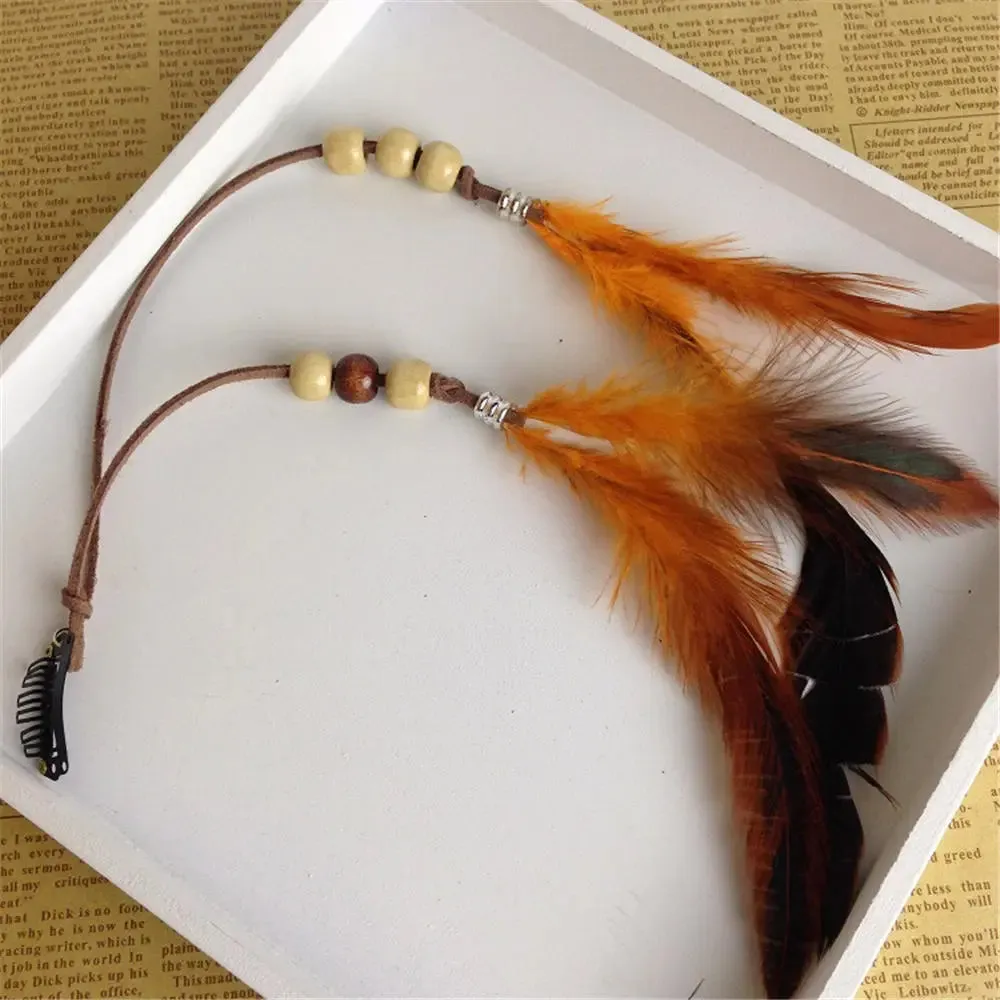 Boho Elegance Unleashed: Embrace Festival Vibes with our Bohemian Feather Hairband