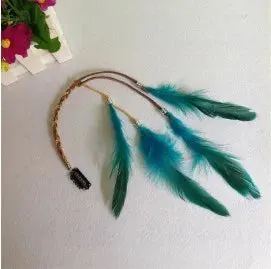 Boho Elegance Unleashed: Embrace Festival Vibes with our Bohemian Feather Hairband