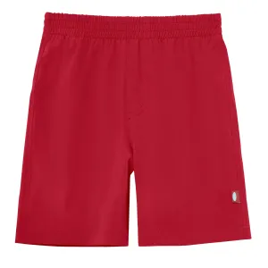 Boys UPF 50  Soft Stretch Club Swim Trunks  - Above The Knee Fit | Red