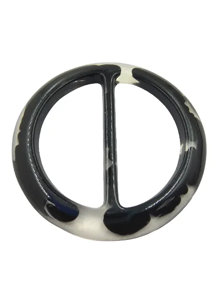 Circle Black Horn Abs Buckle