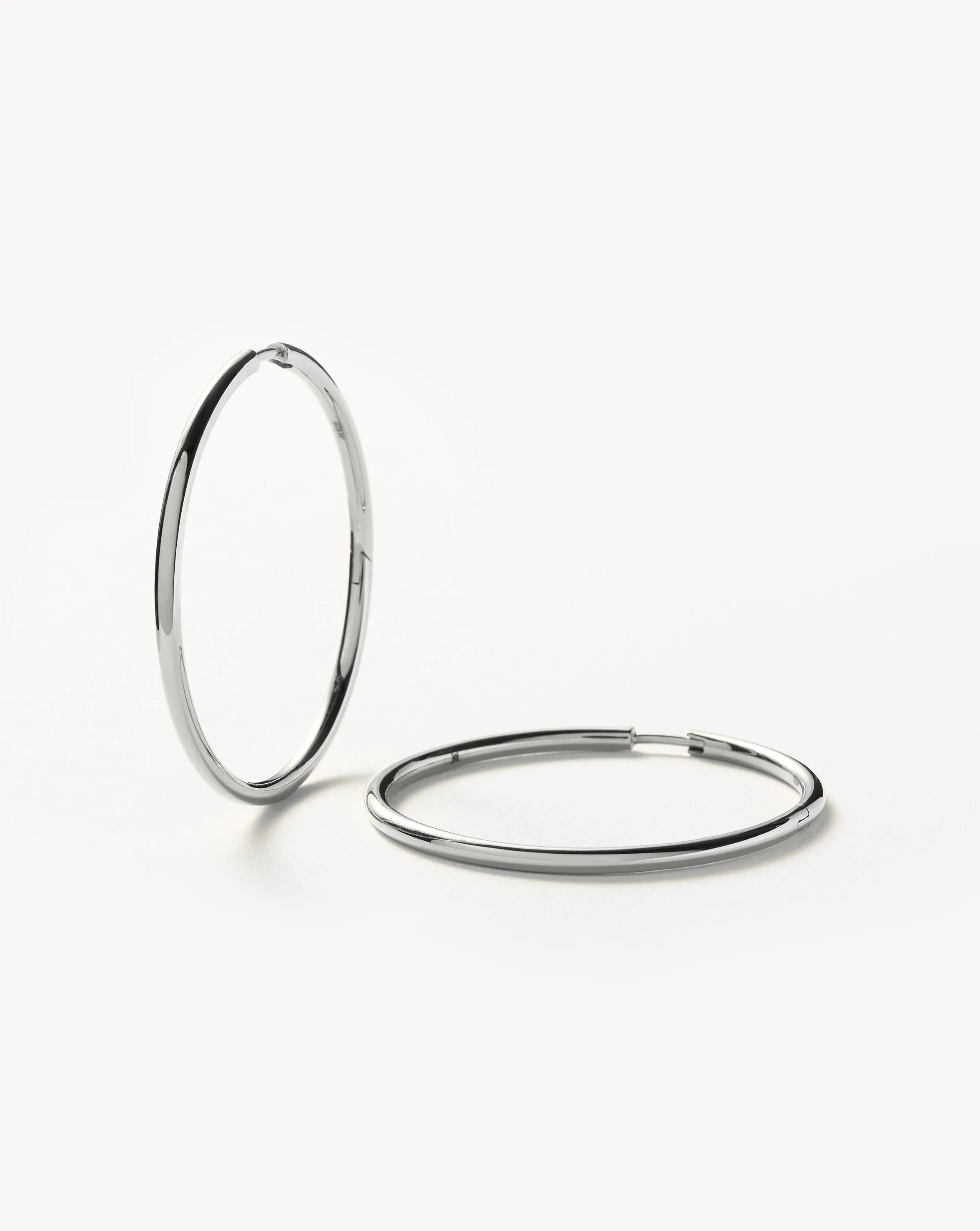 Classic Large Hoop Earrings | Sterling Silver