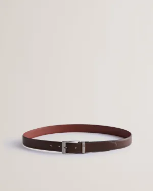 Colier Saffiano Leather Reversible Belt Brn-Choc