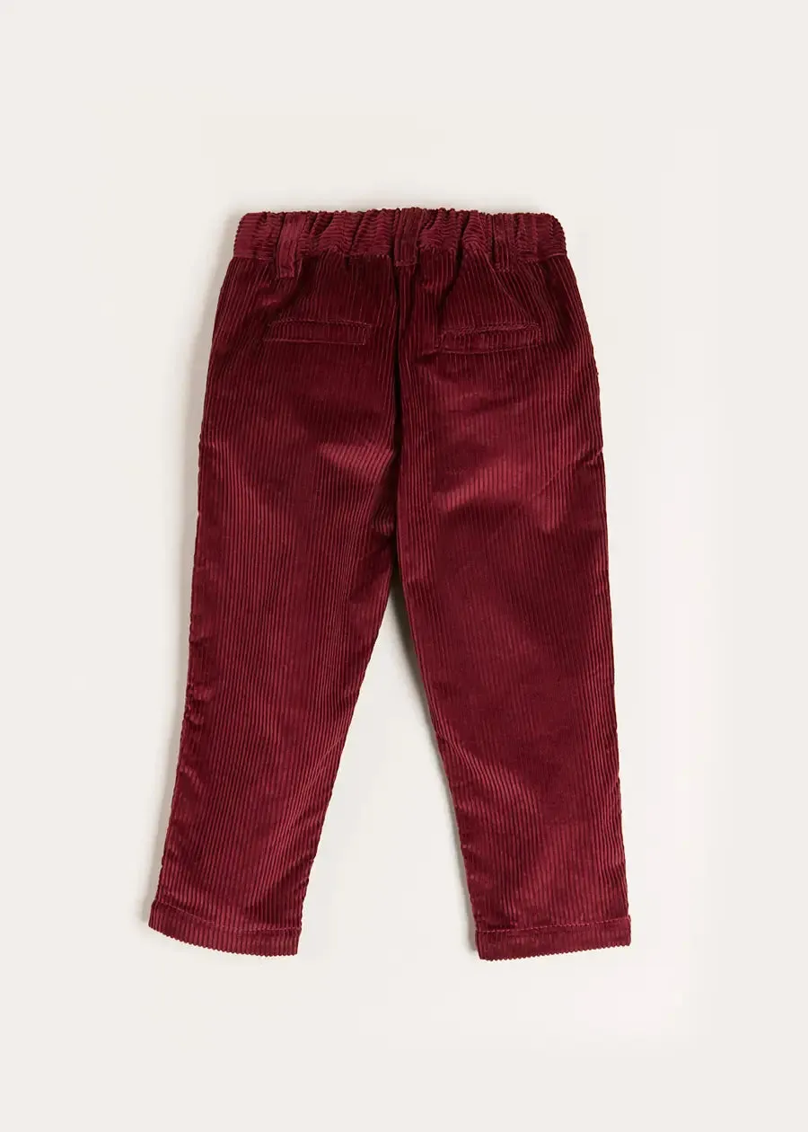 Corduroy Trousers in Burgundy (18mths-4yrs)