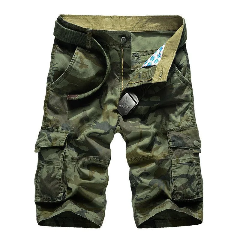 Cotton camouflage tooling shorts male more relaxed pocket pants