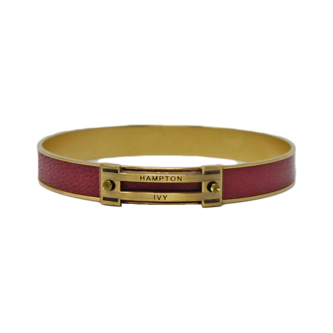 Crimson Leather Horse Jump Bangle Bracelet