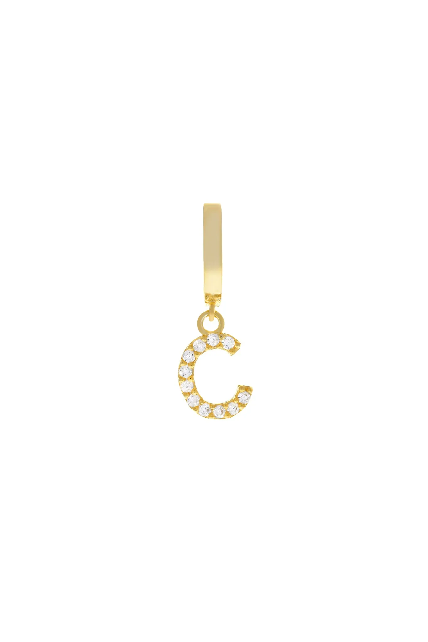 Custom Single Pavé Initial 925 Earring