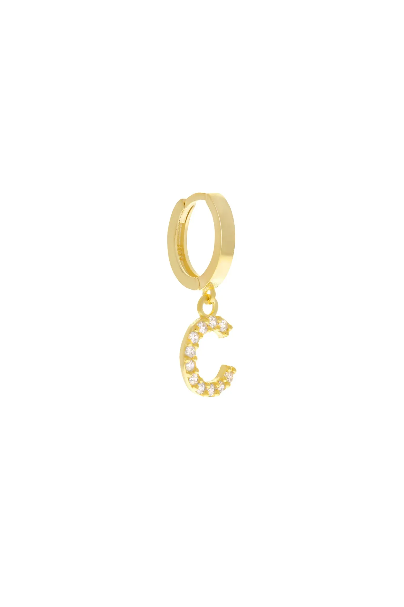 Custom Single Pavé Initial 925 Earring