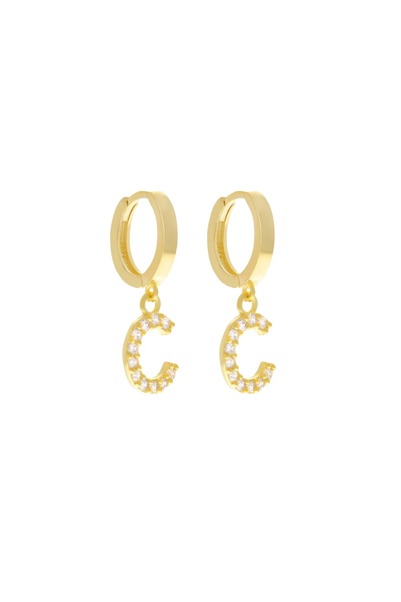 Custom Single Pavé Initial 925 Earring