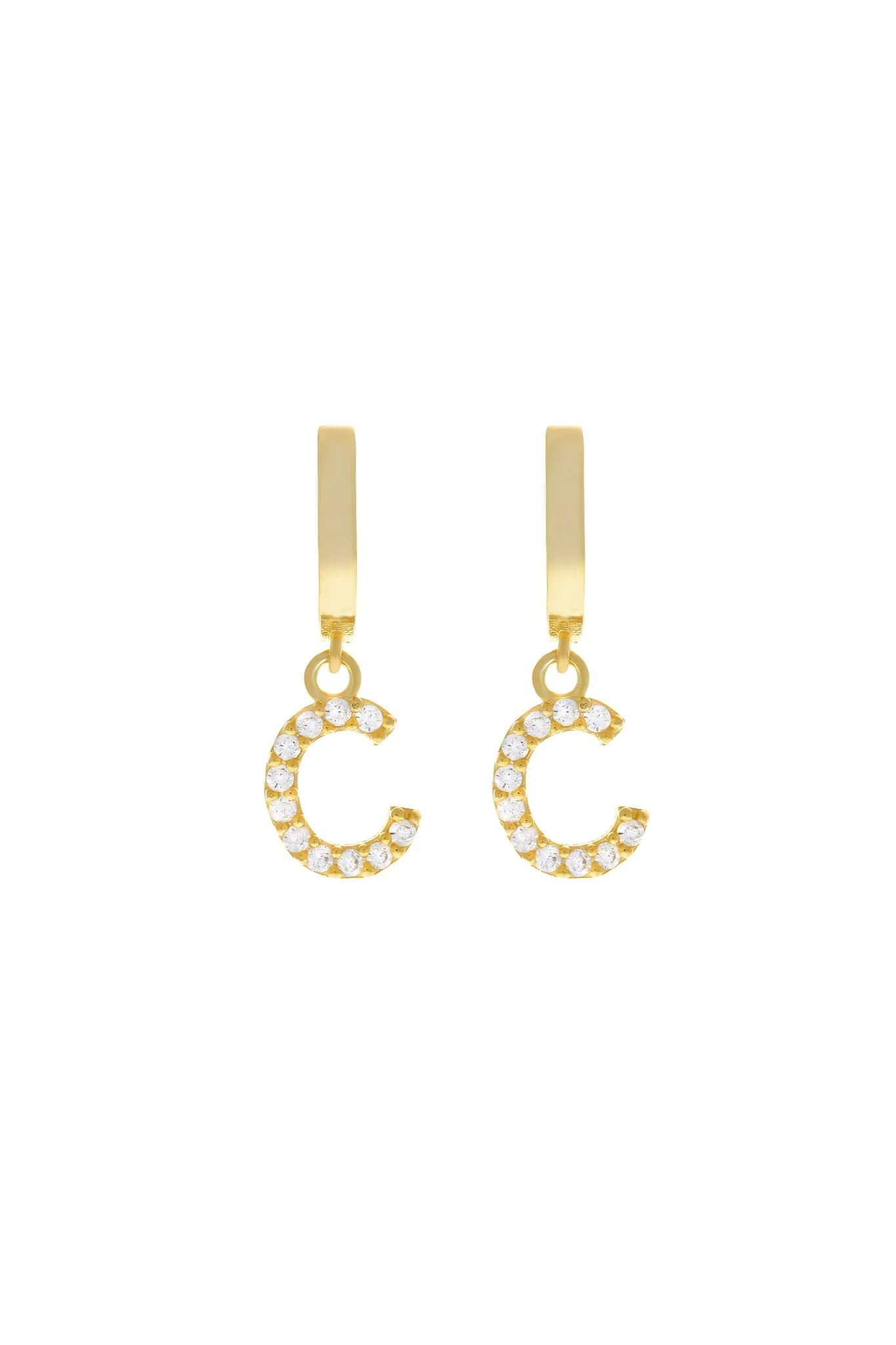 Custom Single Pavé Initial 925 Earring