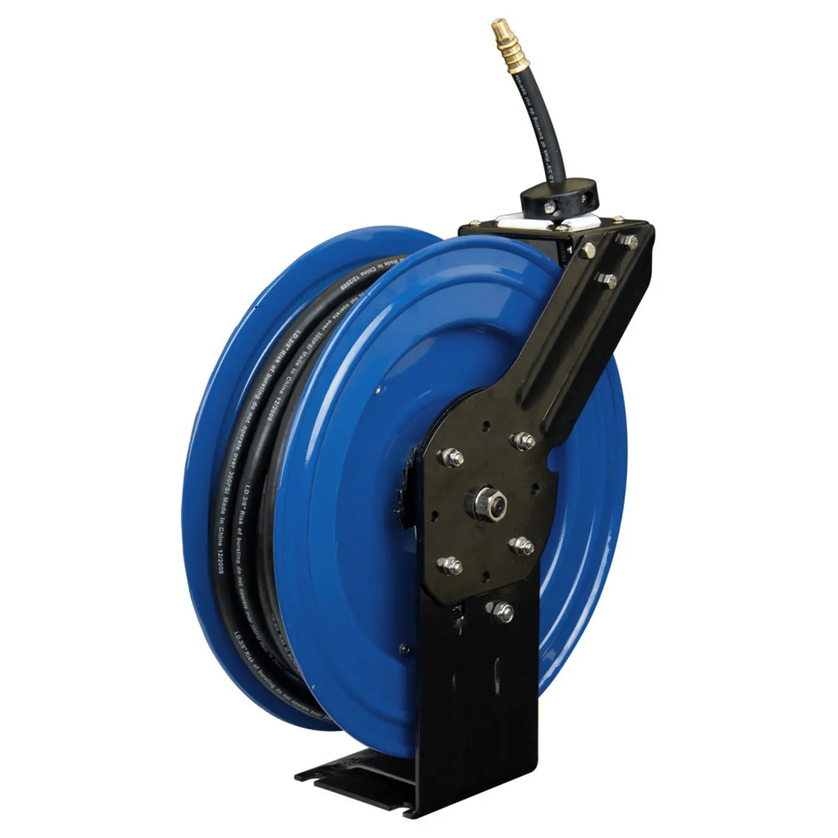 Cyclone Pneumatic 1/2” x 50’ 300 PSI Retractable Air Hose Reel w/ Rubber Hose