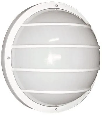 Dabmar Lighting Round Nautical Light Fixture With Edison Base White 10X5-1/4 Inch  1 75-Watt Lamp