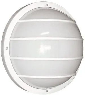 Dabmar Lighting Round Nautical Light Fixture With Edison Base White 10X5-1/4 Inch  1 75-Watt Lamp