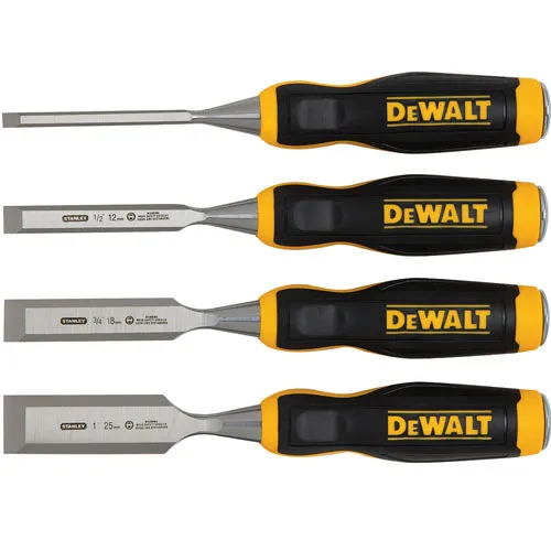 DeWALT DWHT16063 4-Piece Short Blade Wood Chisel Chisels Set - Chiseling