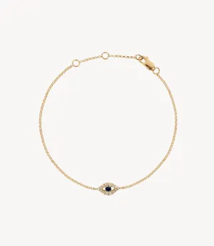 Diamond & Blue Sapphire Evil Eye Bracelet