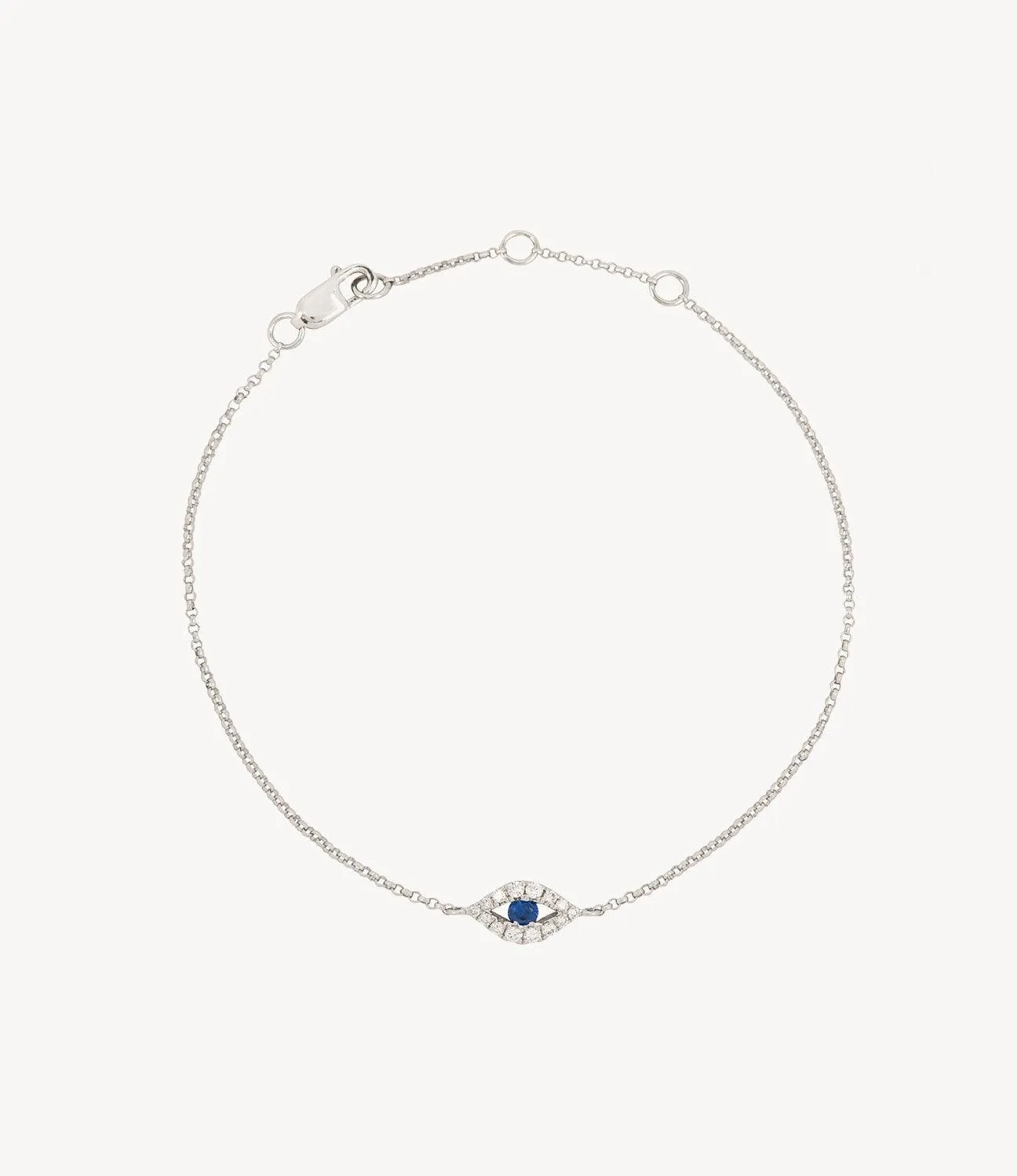 Diamond & Blue Sapphire Evil Eye Bracelet