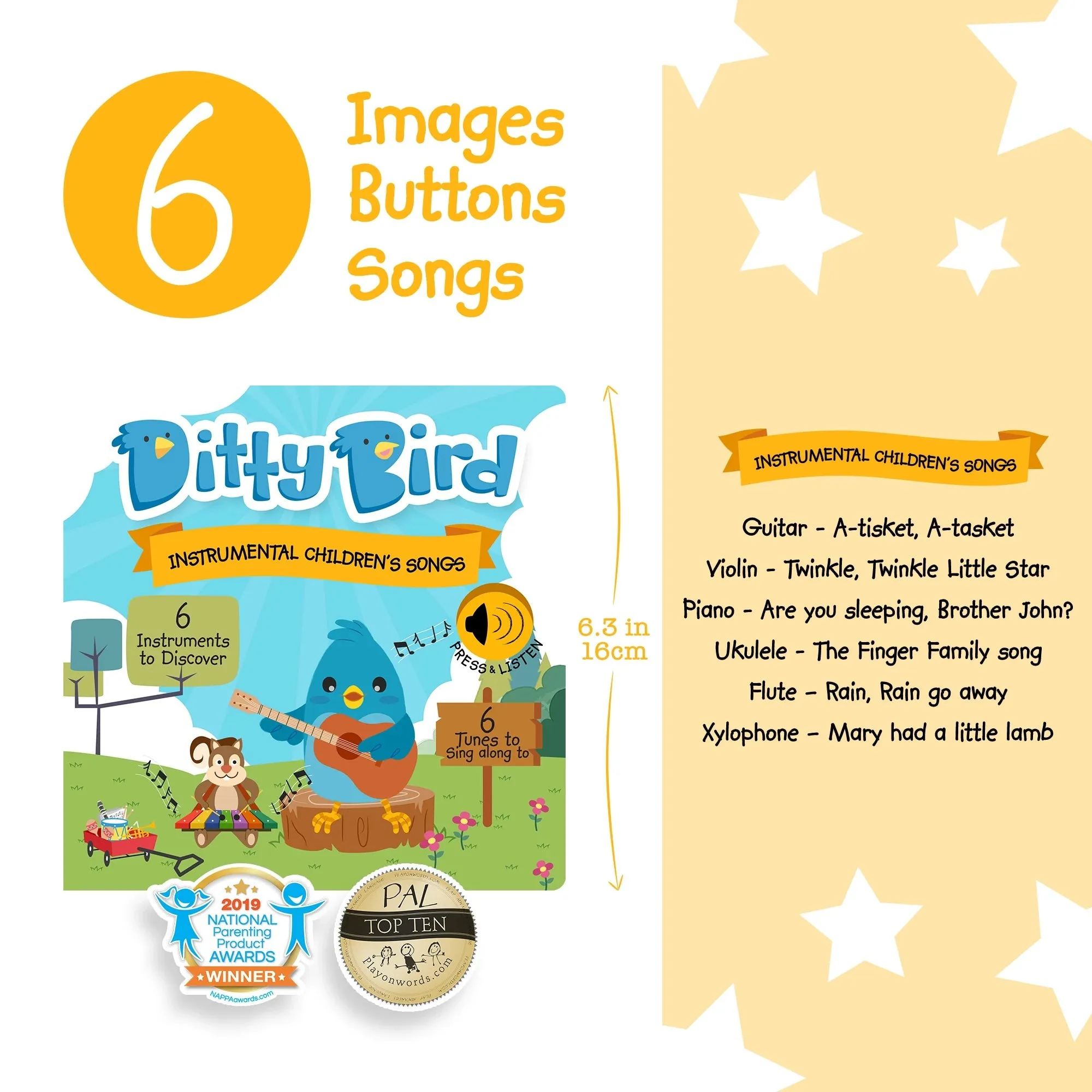 Ditty Bird Baby Sound Book: INSTRUMENTAL CHILDREN'S SONGS