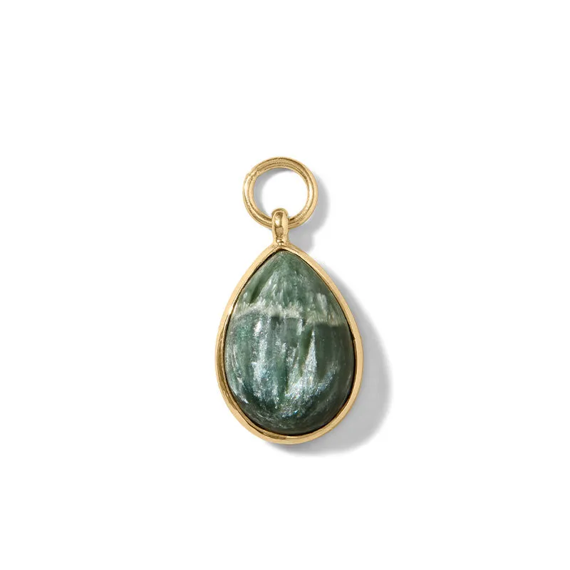 Droplet Charm, Seraphinite, Gold